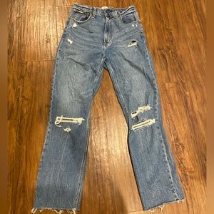 Abercrombie the ankle straight ultra high rise curve love jean